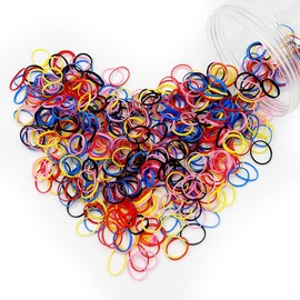 Mythya 1000 Piezas Ligas para Cabello, Niña Goma de Pelo Elásticos Lazos de Goma Bandas de Goma para Niñas (Multicolor)