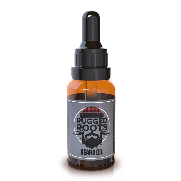 Beard Oil and Conditioner by Rugged Roots - Natural Beard Care Made with LumberJack Woodsy Scented Premium Oils - Softens Beard and Promotes Healthy Beard Growth -Thoughtful, Unique Stocking Stuffer for Men
