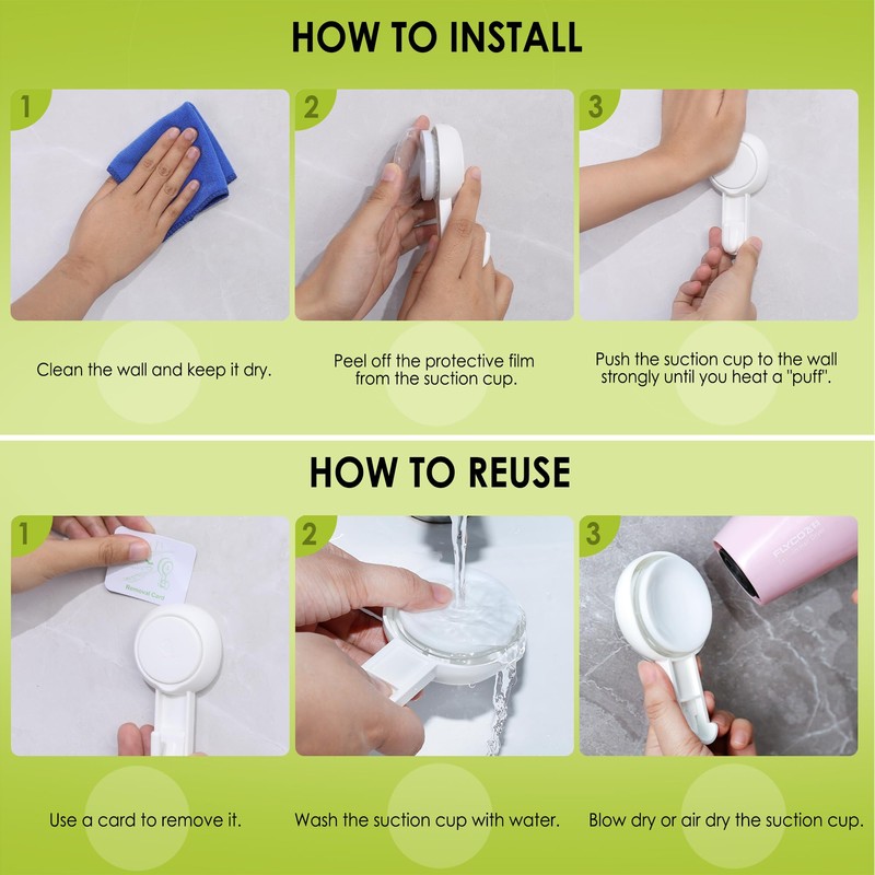 Elegear Mini Suction Cup Hooks for Shower - 2 Pack