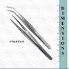 Lab Tweezers Dental Cotton Pliers Set of 2 Surgical Forceps