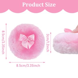Sibba 4Pcs Large Fluffy Powder Puff, 3.5 Inch Ultra Soft Washable Reusable Velour Face Body Powder Puff Loose Powder Puffs Wet Dry Makeup Tool