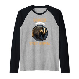 Badgers Badger is My Spirit Animal Raglan Baseball Tee