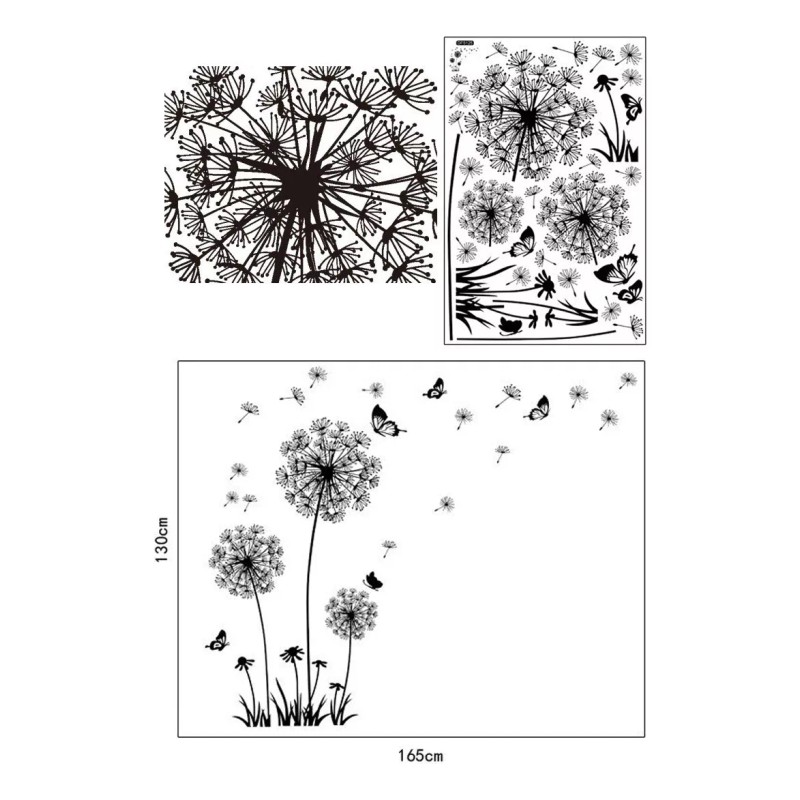 DaraBaby Vinil Decorativo Diente De León Y Mariposas Sala Habitación