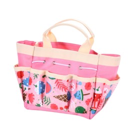 Generic Garden Tool Bag Garden Hand Tool Storage Bag Carrier Gift Versatile Portable Organizer Gardening Tote for Home Lawn Women Men, Pink