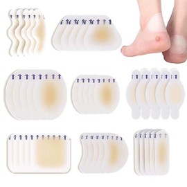 40Pcs Blister Bandages Hydrocolloid Bandages, BetterJonny gel blister pads Invisible Gel Heel Stickers Blister Cushions for Foot, Toe, and Heel Blister Prevention and Recovery (8 Styles)