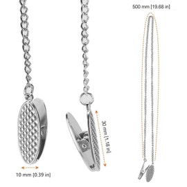 UNGFEI 10 PCS 50cm Silver Napkin Chain with Clips, Alloy Serviette Neck Holder Clip for Home Restaurant Hotel
