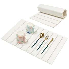 Large Stone Dish Drying Mat for Kitchen Sink Counter Dish Drainers Pads Collapsible Dish Rack Drying Tray Water Absorbent Quick Draining Mat Diatomaceous Earth Mats Fast Foldable Drying Bathroom Mat