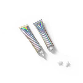 aspire Laser Silver Empty Plastic Cosmetic Squeeze Tubes Bottles for Eyecream with Twist Cap Silver Cylinder Cover Pack of 4 0.68 oz / 20 ml