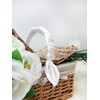 1 Piece of White Square Satin Scarf Wrap Ribbon Neck