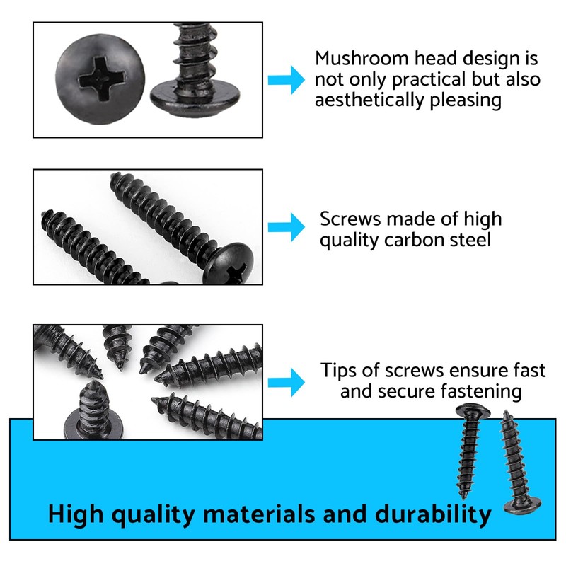 HAISHANG Pack of 20 Wood Screws Self Tapping Screws M5