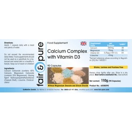 Calcium Complex with Vitamin D3 and Magnesium 90 Capsules For Supporting Release Agent, without Supply