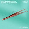 O'Creme Curved Tweezers 6.25 Inch Fine-Point Stainless Steel, Rose Gold