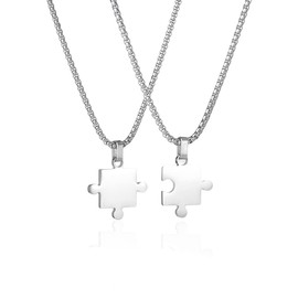 Matching Puzzle Necklace for Couples Gifts for Boyfriend Christmas Birthday Gifts for Girlfriend Valentines Gifts for Best Friend Puzzle Piece Connecting Necklaces for 2