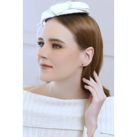 Sterling Silver Simulated Tanzanite Round Solitaire Dainty Stud Earrings for Women, Metal, Tanzanite