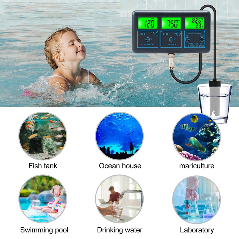 7 in 1 Water Quality Monitor Wifi for Tuya PH