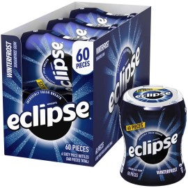 Eclipse Winterfrost Sugar Free Chewing Gum 60 Count Pack of 6 Bottles