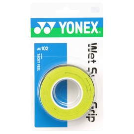 YONEX AC102 Tennis & Badminton Grip Tape, Wet Super Grip, Color: Citrus Green, Pack of 3 Rolls