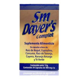 Sm Dayer's 30 Caps Raiz De Nopal, Toronja Cúrcuma Cayena Sabor Sin Sabor