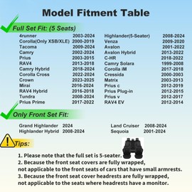 IKABEVEM Seat Covers for Toyota 4Runner Highlander Corolla Tacoma Camry RAV4 Tundra Prius Venza Avalon Mirai Crown: Breathable Cool Ice Silk Leather - 2 Front Seats - Black & Beige