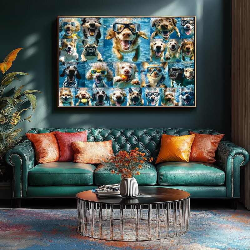 Underwater Dogs Jigsaw Puzzles 1000 Pieces for Adults Funny Cute