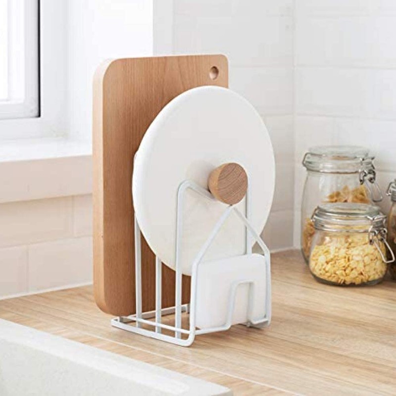 SUNFICON Cutting Board Rack Chopping Board Organizer Pot Pan Lids