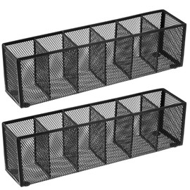 mekueeex 2 Pcs Mesh Desk Organizer Metal Mesh Pen Holder Desktop Stationery Pencil Caddy Organizer Basket