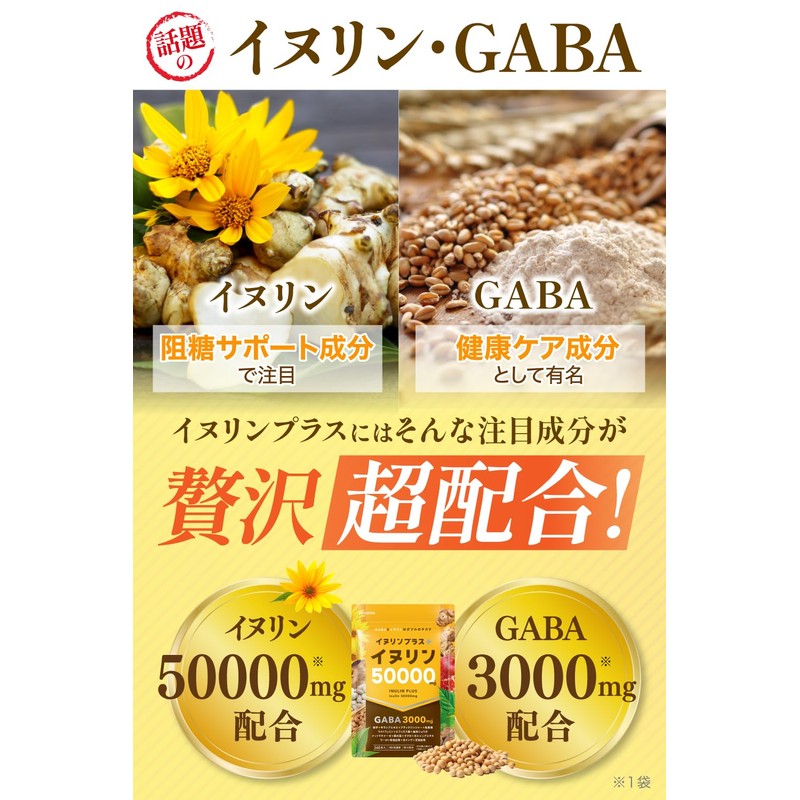 santelife イヌリンプラス イヌリン 高配合50000mg GABA 3000mg 食物繊維 水溶性 菊芋 サラシア