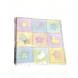 Baby Shower Paper Napkins - Multi Colored 16 Count