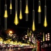 Geanmoki W·Z LED Meteor Shower Rain Lights,Drop/Icicle Snow Falling Raindrop