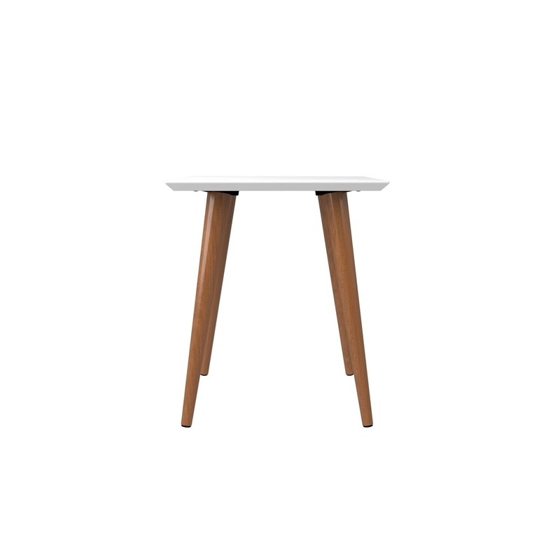 Manhattan Comfort Utopia High Square End Table, White Gloss