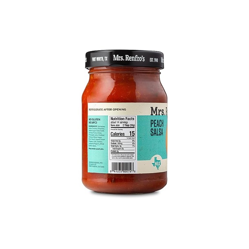 Mrs. Renfro’s Peach Salsa – Gluten Free (16-oz. jars, 4-pack)