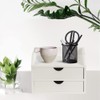ROSE BLOOM White Wood Desk Organizer with 2 Drawer, Mini