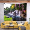 BELECO Mountain Waterfall Tapestry Lake Tapestry Tropical Hawaii Nature Tapestry