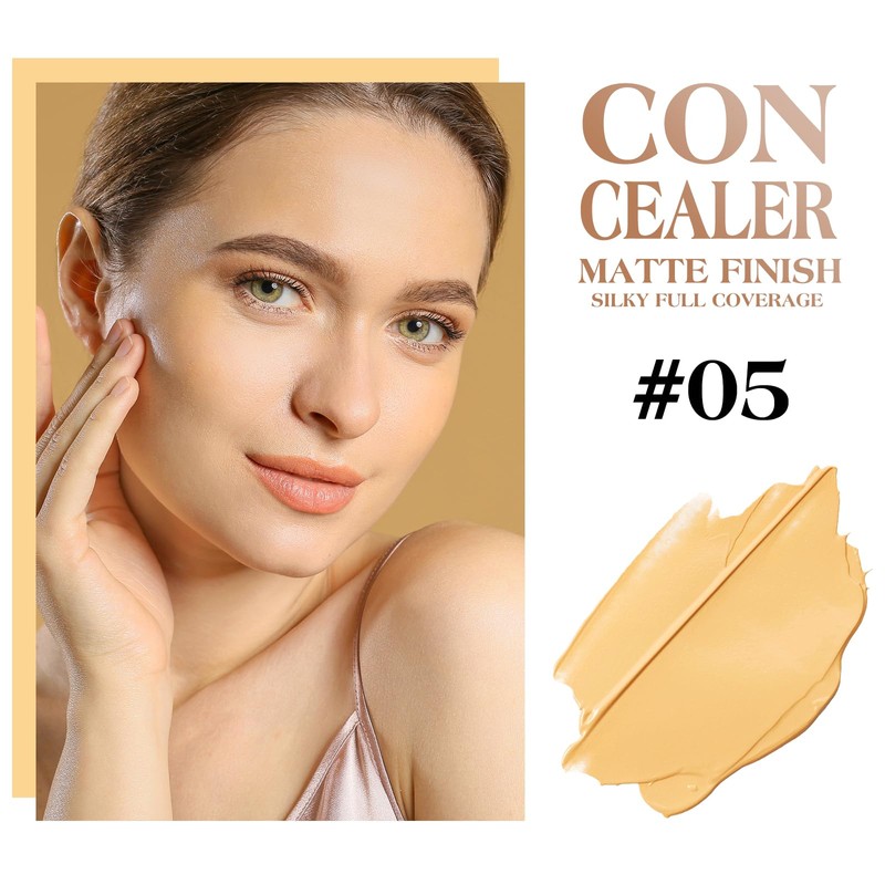 LOKFAR Full Coverage Cream Concealer Kit with Brush - Hydrating