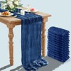 TISEMENT 12 Packs Cheesecloth Table Runner, 35''x 120'' Wrinkled Gauze