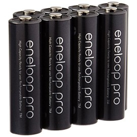 Eneloop Pro AA High Capacity Ni-MH 2550mAh (Min. 2450mAh) Pre-Charged Rechargeable Battery with Holder Pack of 8