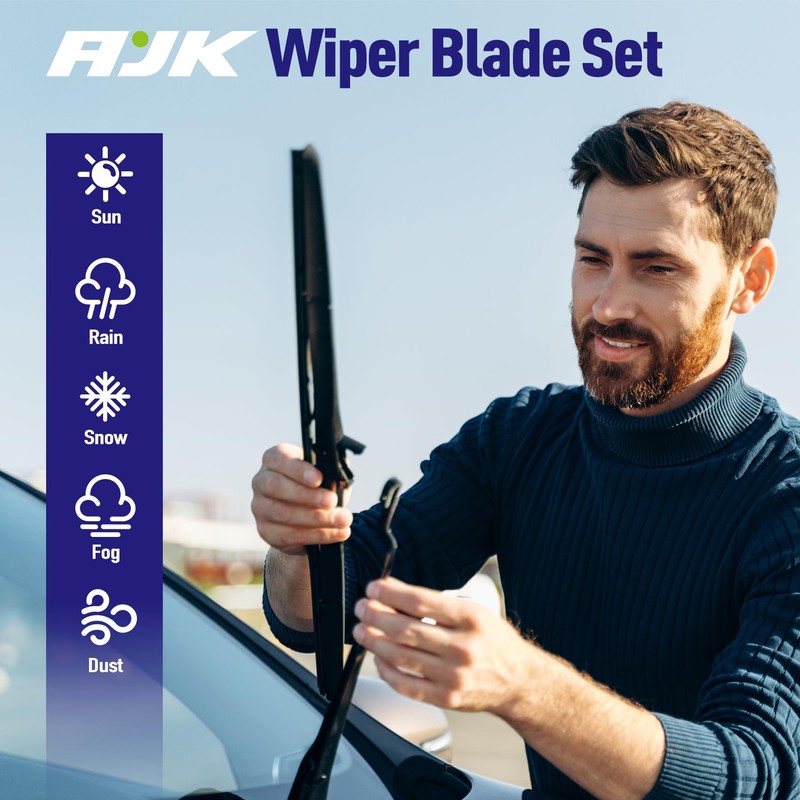 AJK Windshield Wiper Blades, OEM Quality Front and Rear Windshield