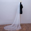 WEZTEZ Bridal Veils Beaded Edge Wedding Veil,1 Tier Pearl Crystal