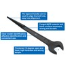sourcing map Single Open End Spanner Wrench 30mm 15 Degree