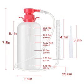 LIVE4COOL Douche Bottle for Women Reusable Vaginal Cleansing System, 600ml/20.3oz Reusable Vaginal Enema Douche, Capacity Cleanser with 4 Nozzles, Storage Bag, Non-Toxic