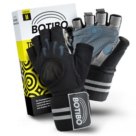 BOTIBO Fitness Gloves - Unisex Training Gloves [S, M, L, XL] - Sports Gloves Full Fingers - Strength Training Gloves with Wrist Support - Breathable & Non-Slip