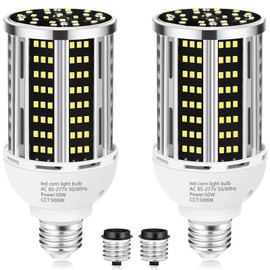 50W 2 pack LED Corn Light Bulb,5000K (500W Equivalent ) Commercial Grade Daylight E26/E39 6500LM Medium Mogul Base LED Lamp,Large Area Lights For Outdoor Indoor Garage Warehouse Factory Bay Light