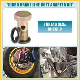 REPAIROCK Car Oil Cooler Screw Ball Head Adapter Turbo Brake Line Bolt Adapter M12x1.0 6mm OD Bolt Brake Fitting Kit for Fuel Oil System with Washers Auto Replacement Parts