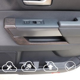 HAPPYHORSE Car Inner Door Panel Cover Trim Compatible with Toyot@ Tundra 2022 2023 2024，ABS Inner Door Handle Panel Cover Door C-Type Panel Decorative Cover Accessories (Oak Grain)