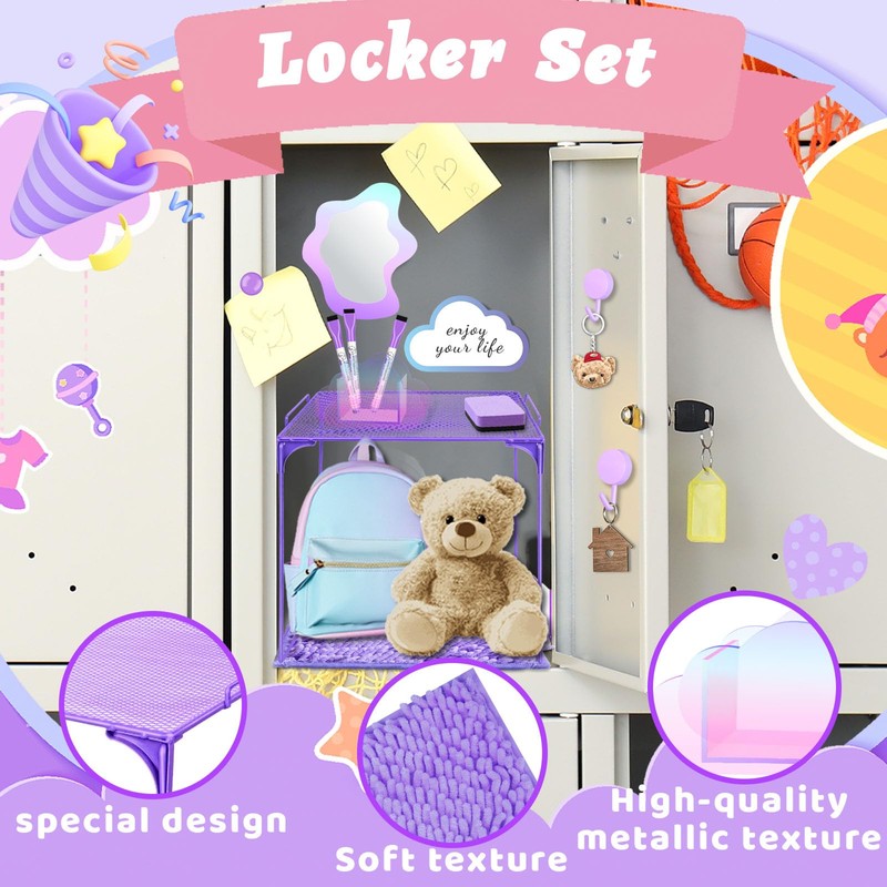 Denylo pro Magnetic Locker Accessories Kit Purple Back to School