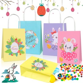 Easter Bags for Filling, Gift Bags for Children for Easter, Pack of 12 Gift Bags for Easter, Candy Bags, Gift Bags, Rabbit Easter Bag, Gifts for Children and Adults