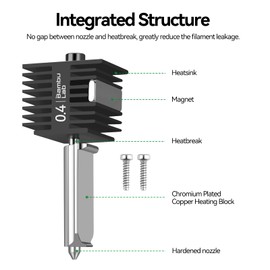CCTREE bamboo lab Hardened Steel Hotend Kit with 0.4mm Nozzle for Bambu Lab A1/A1mini, All Metal Extruder Hot End, Heating Block Replacement