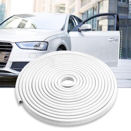 SEGNAYEN Car Door Edge Protector, 16FT(5M) White Car Door Protectors Edge Guards, No Glue Car Door Rubber Seal Strip U-Shaped Car Trim for Most Car Metal Edge Protection