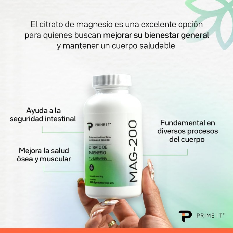 Citrato de Magnesio cápsulas 50 porciones de 200 mg, alta