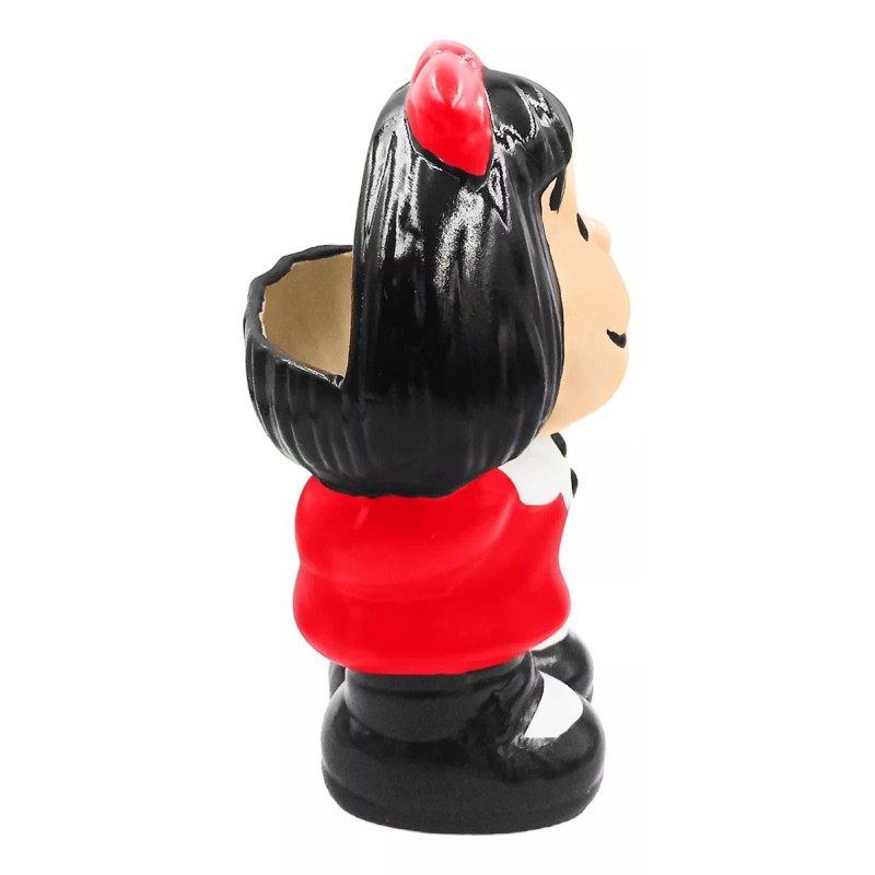 Muna Maceta Cerámica Mafalda Pintada A Mano Esmaltada Decorativa